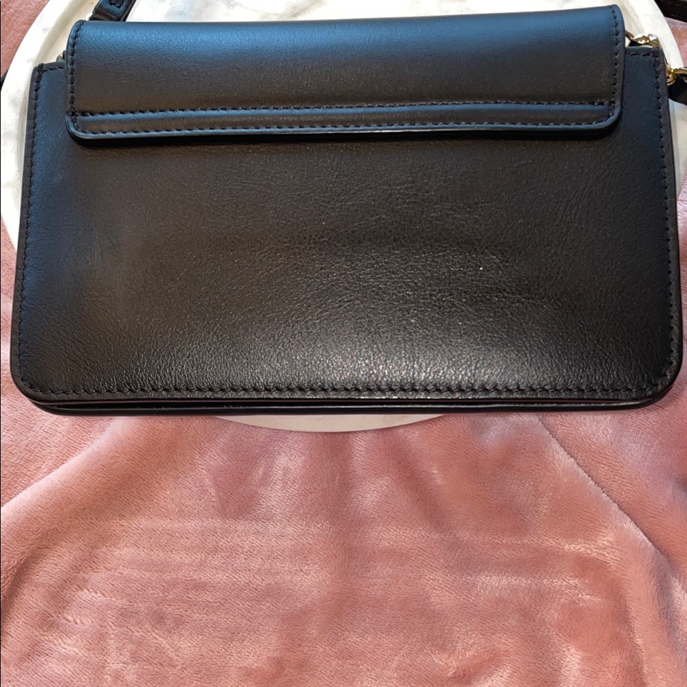 Chloe Black Crossbody Bag with Gold Chain Accent - Picture 7 of 15